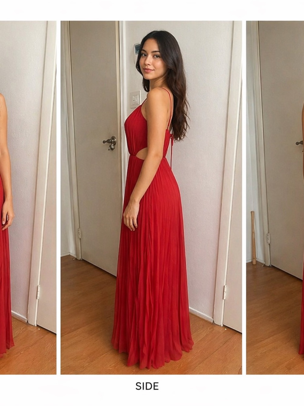Express Red Maxi Dress with Side Cutout